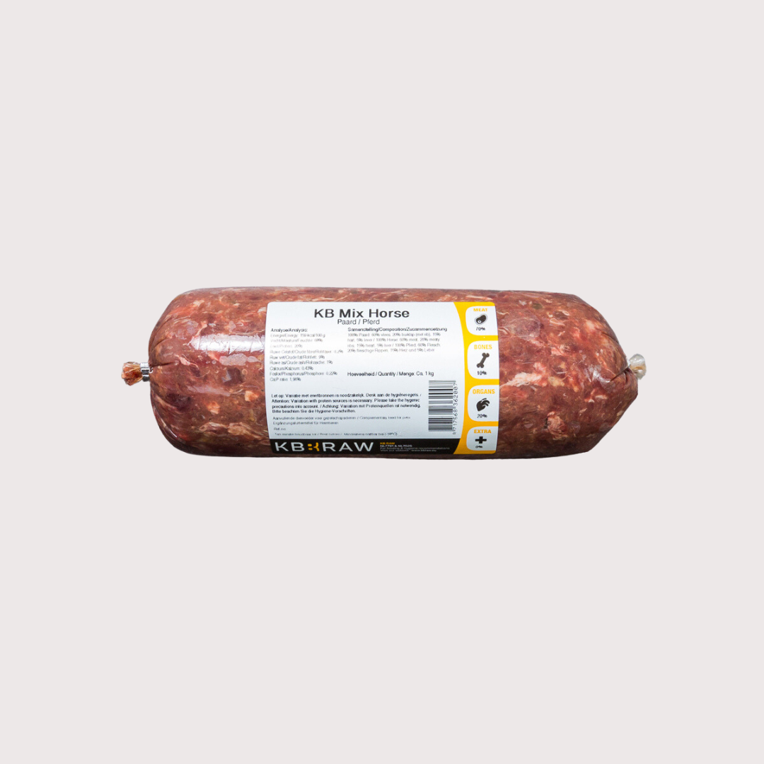 KB Mix 急凍生肉糧|馬 (500g, 1kg)