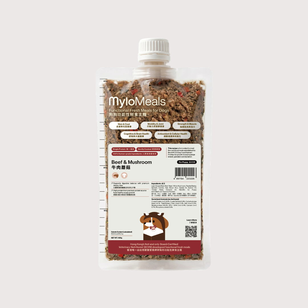 MyloMeals 急凍輕煮鮮食狗糧｜Beef & Mushroom 牛肉蘑菇