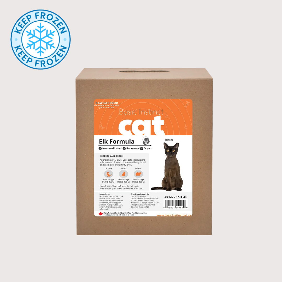 RDBK BASIC INSTINCT 急凍生肉貓糧|Elk 駝鹿 (4x 125g tray x 4)
