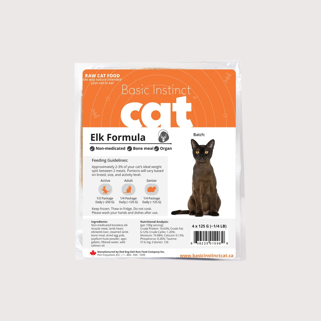 RDBK BASIC INSTINCT 急凍生肉貓糧|Elk 駝鹿 (4x 125g tray x 4)