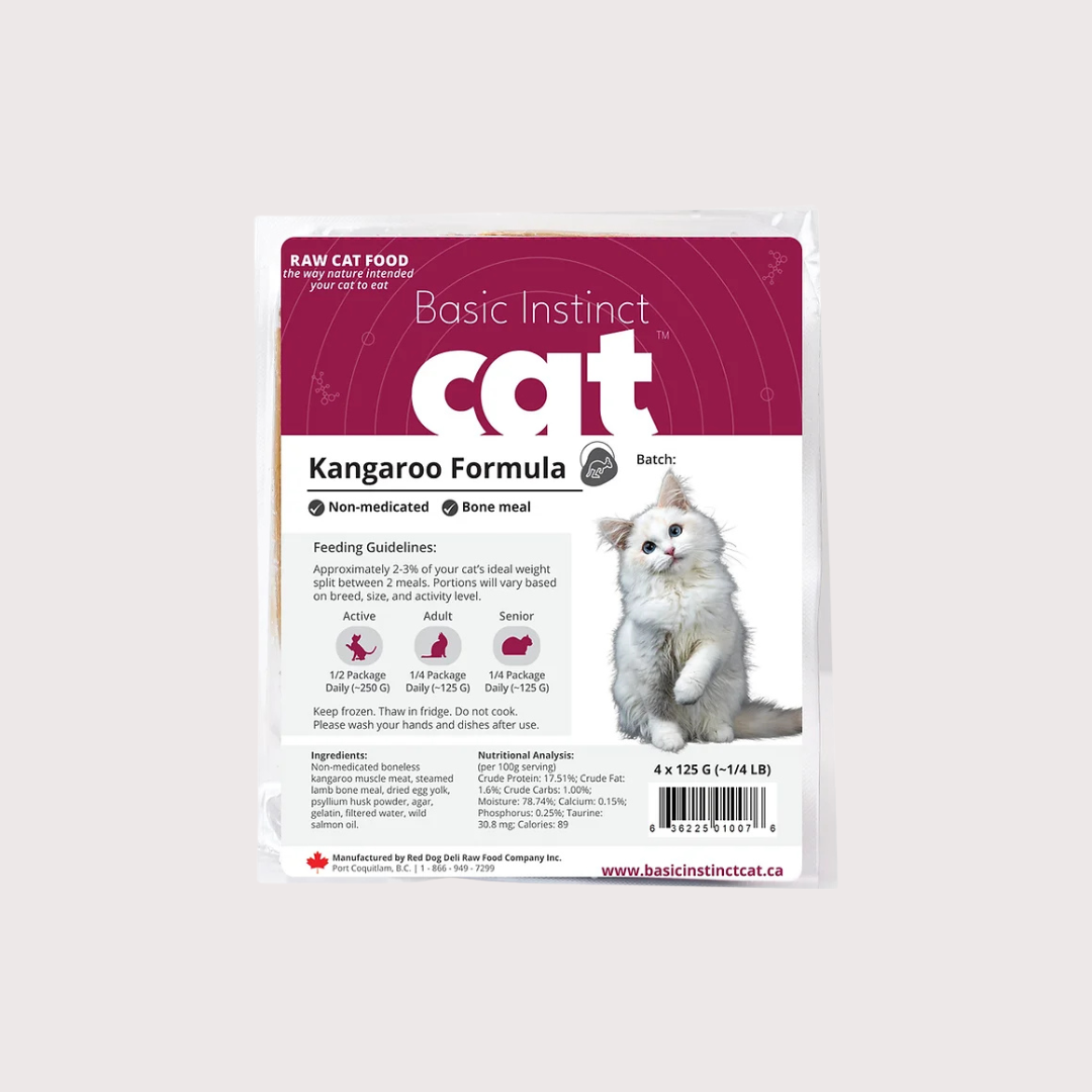 RDBK BASIC INSTINCT 急凍生肉貓糧|Kangaroo 袋鼠 (4x 125g tray x 4)