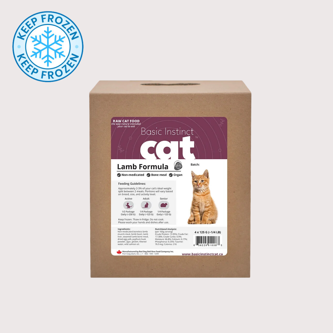RDBK BASIC INSTINCT 急凍生肉貓糧|Lamb 羊 (4x 125g tray x 4)
