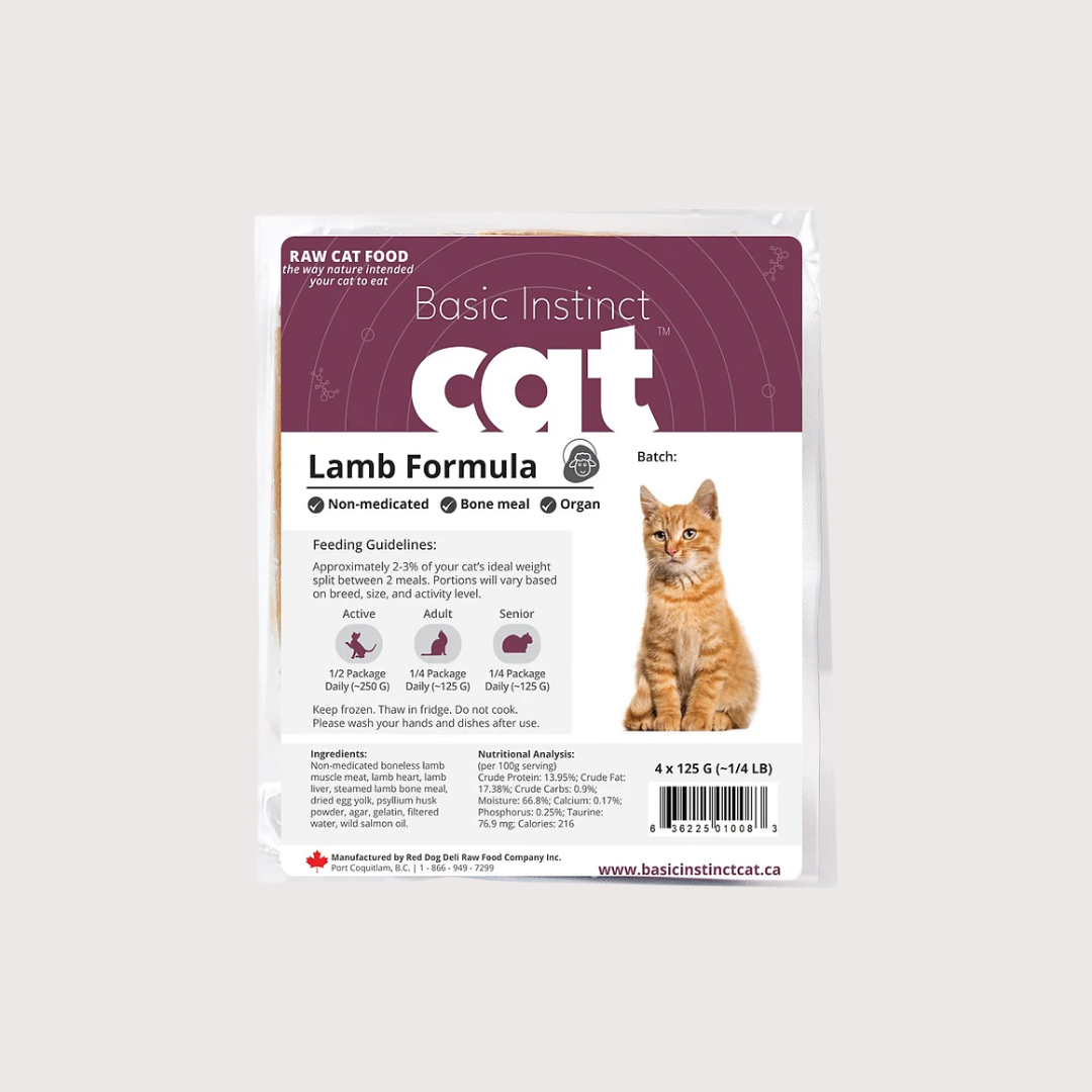 RDBK BASIC INSTINCT 急凍生肉貓糧|Lamb 羊 (4x 125g tray x 4)