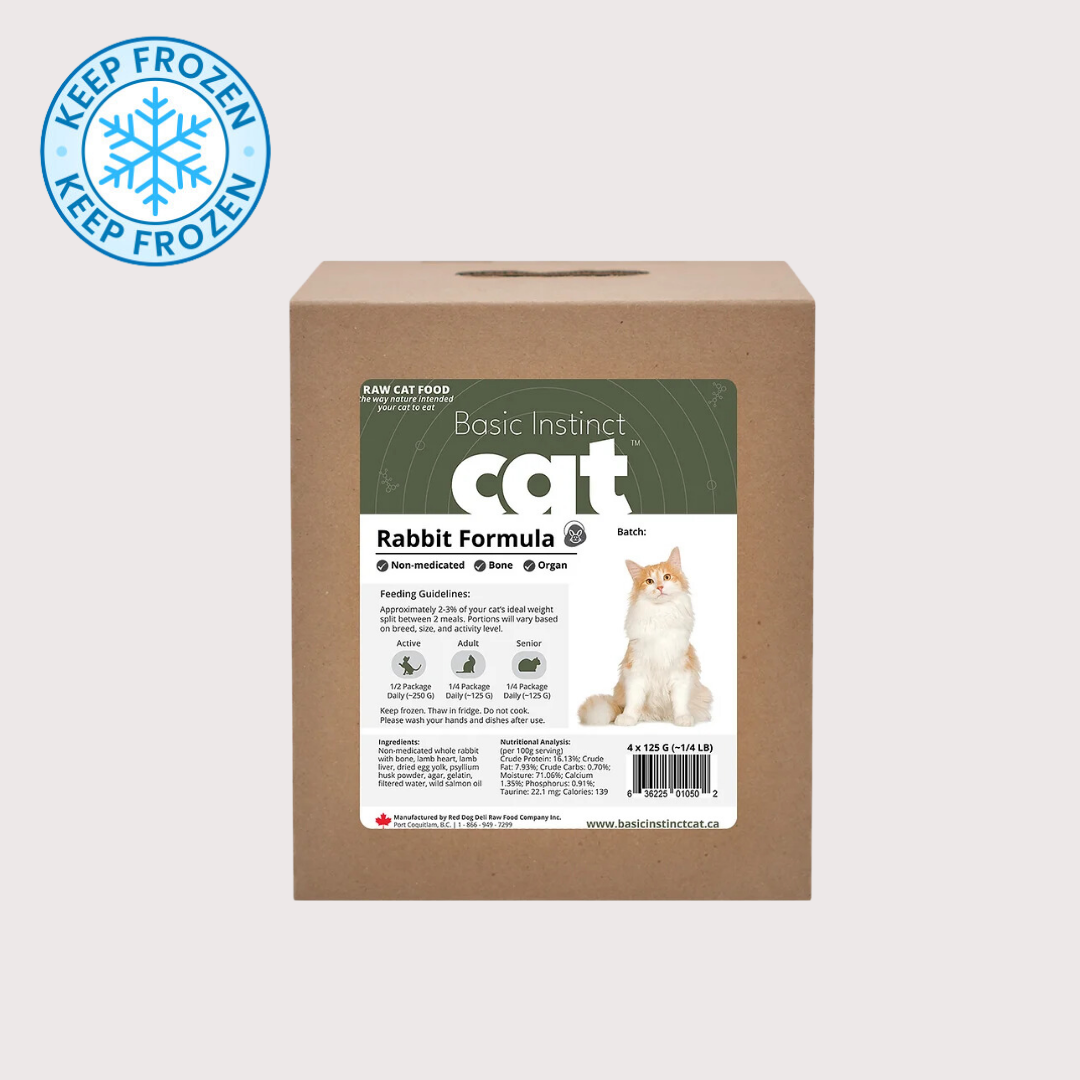 RDBK BASIC INSTINCT 急凍生肉貓糧|Rabbit 兔 (4x 125g tray x 4)