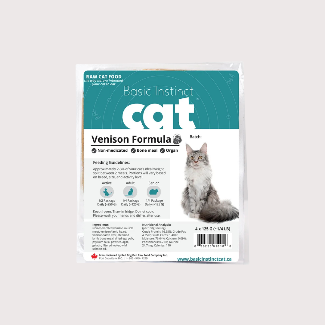RDBK BASIC INSTINCT 急凍生肉貓糧|Venison 鹿 (4x 125g tray x 4)
