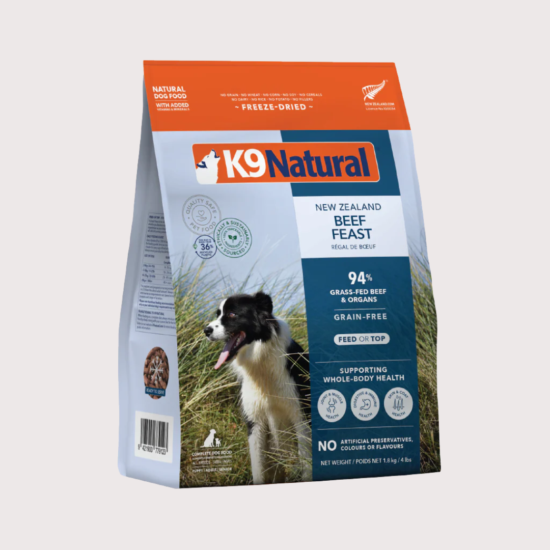 K9 Natural 凍乾生肉狗糧 - 牛肉盛宴 (500g, 1.8kg, 3.6kg)