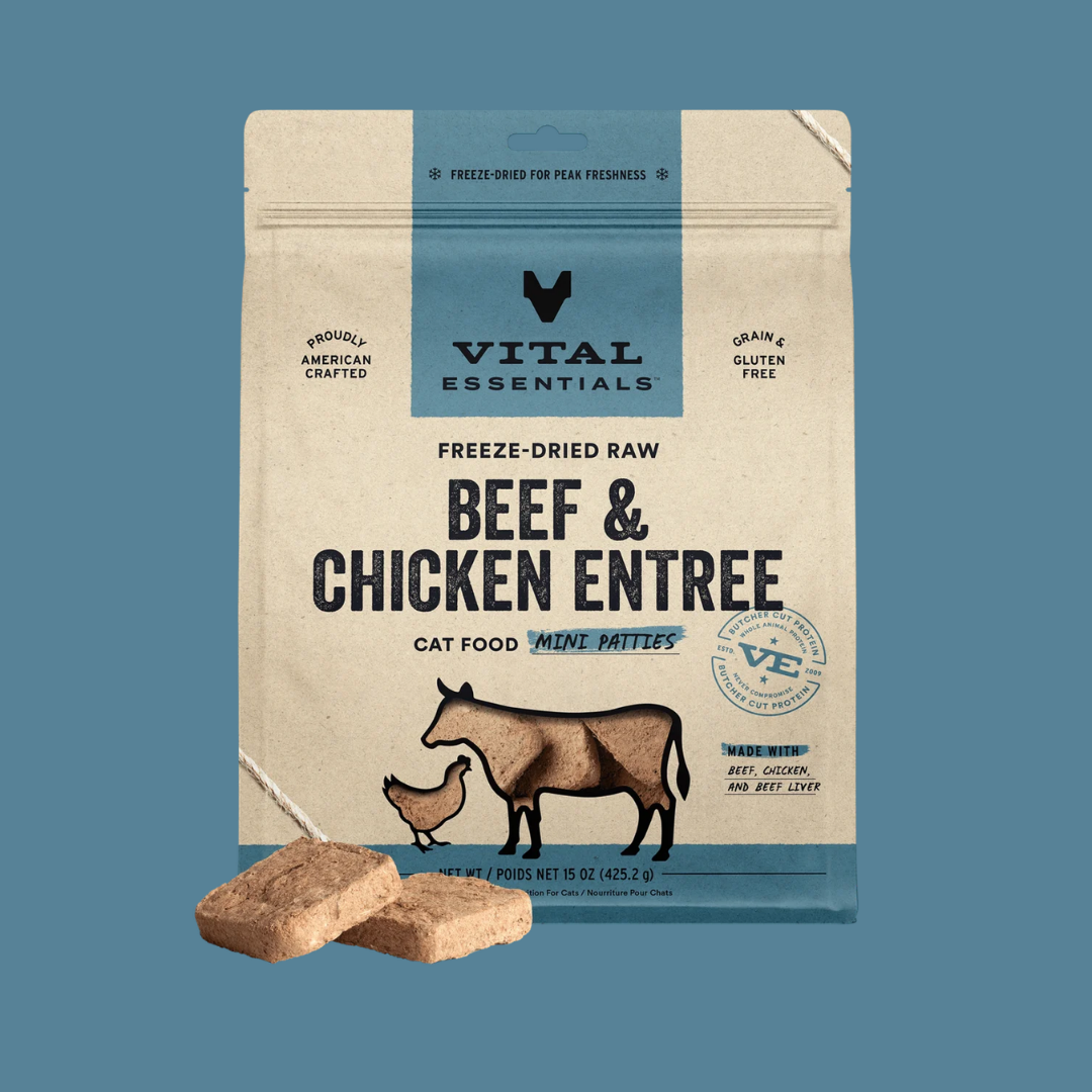 Vital Essentials 凍乾生肉貓糧｜迷你肉餅｜牛肉&雞肉