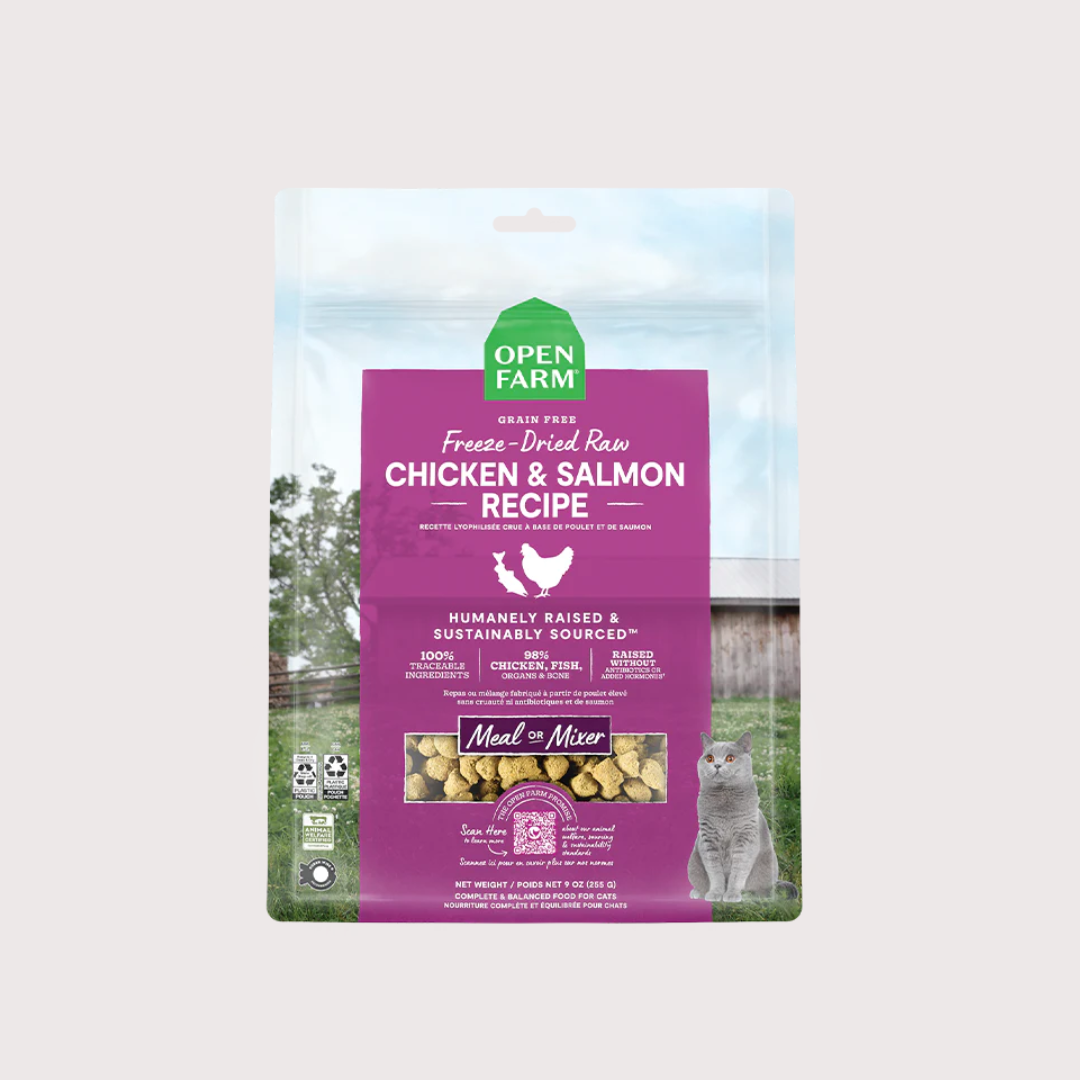 Open Farm 凍乾脫水生肉貓糧|走地雞三文魚配方
