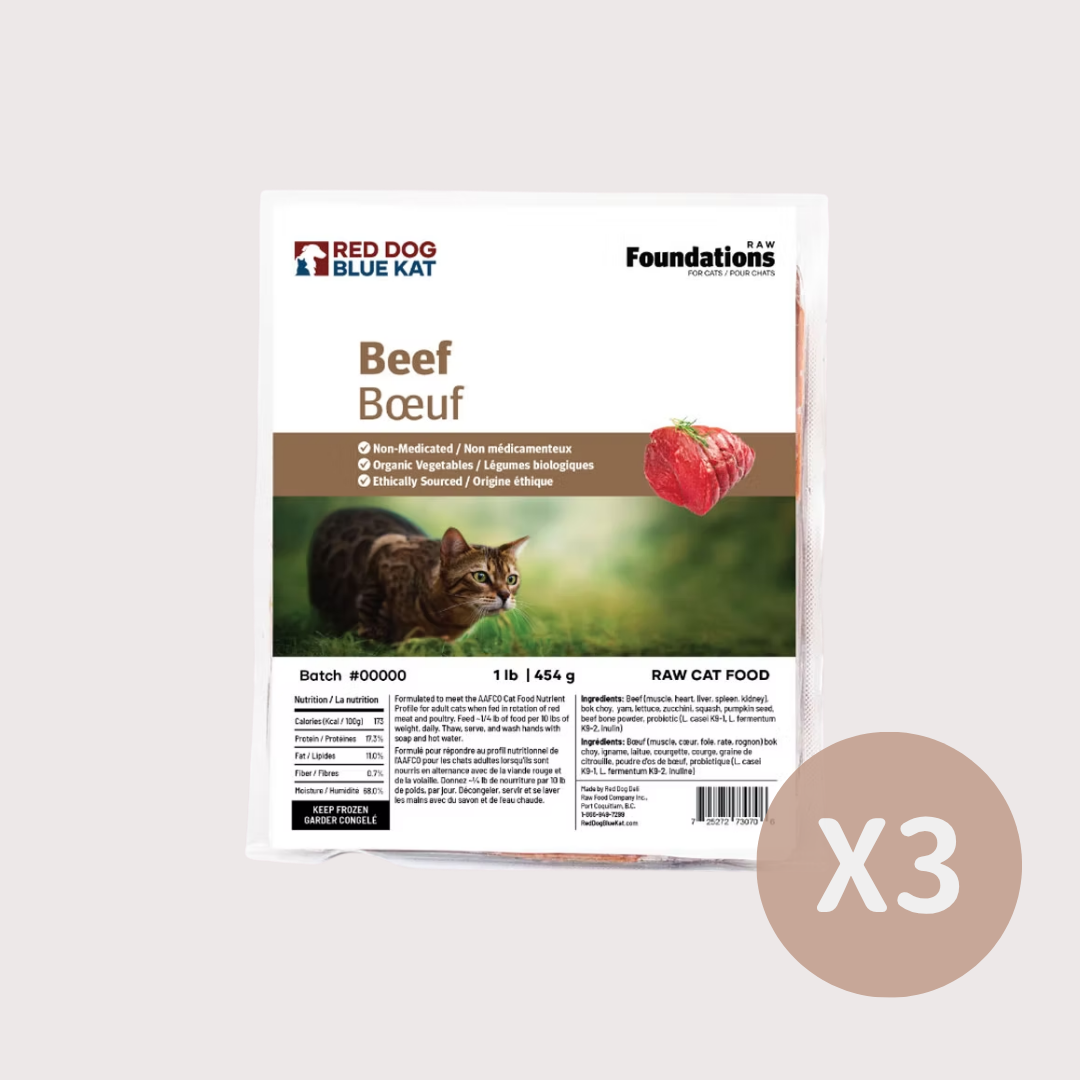 RDBK FOUNDATIONS 急凍生肉貓糧|Beef 牛 (4x 1/4lb tray x 6)