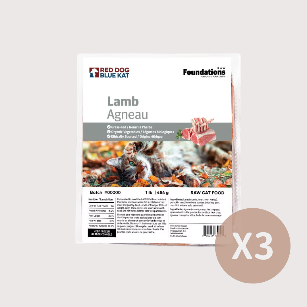 RDBK FOUNDATIONS 急凍生肉貓糧|Lamb 羊 (4x 1/4lb tray x 6)