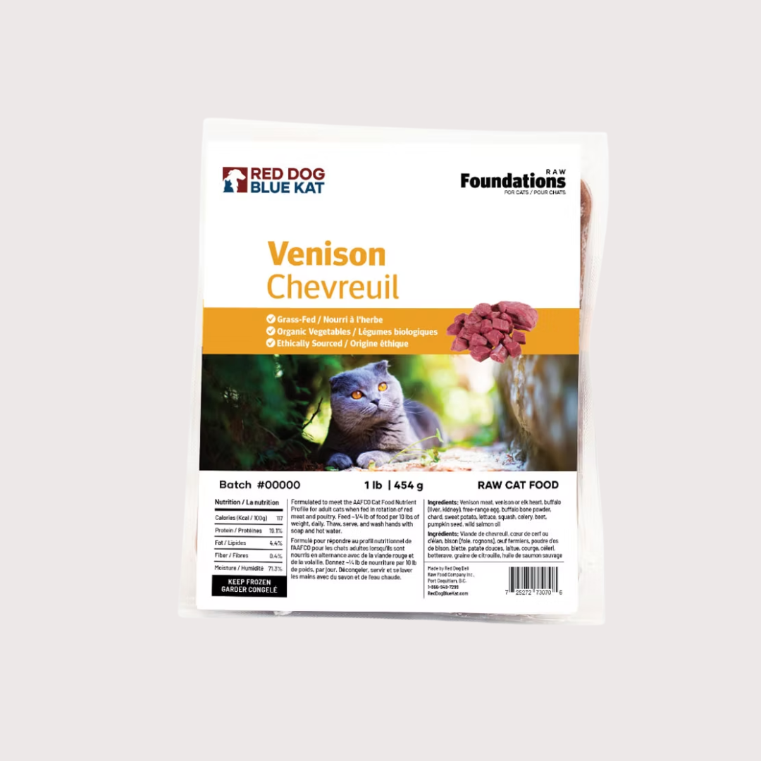 RDBK FOUNDATIONS 急凍生肉貓糧｜Venison 鹿 (4x 1/4lb tray x 6)