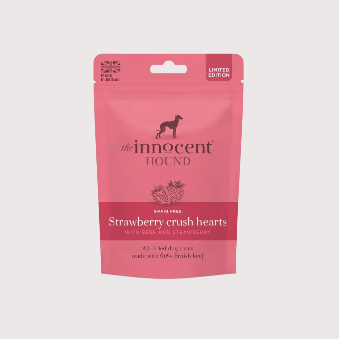 The Innocent Hound 士多啤梨牛肉心形狗狗小食 70g 包裝正面