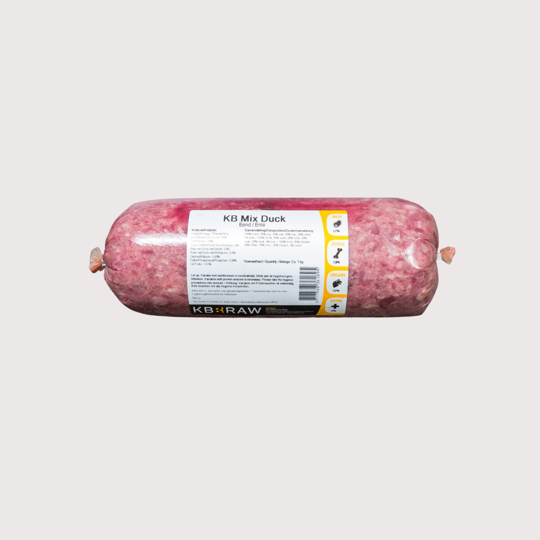 KB Mix 急凍生肉糧｜鴨 (500g, 1kg)