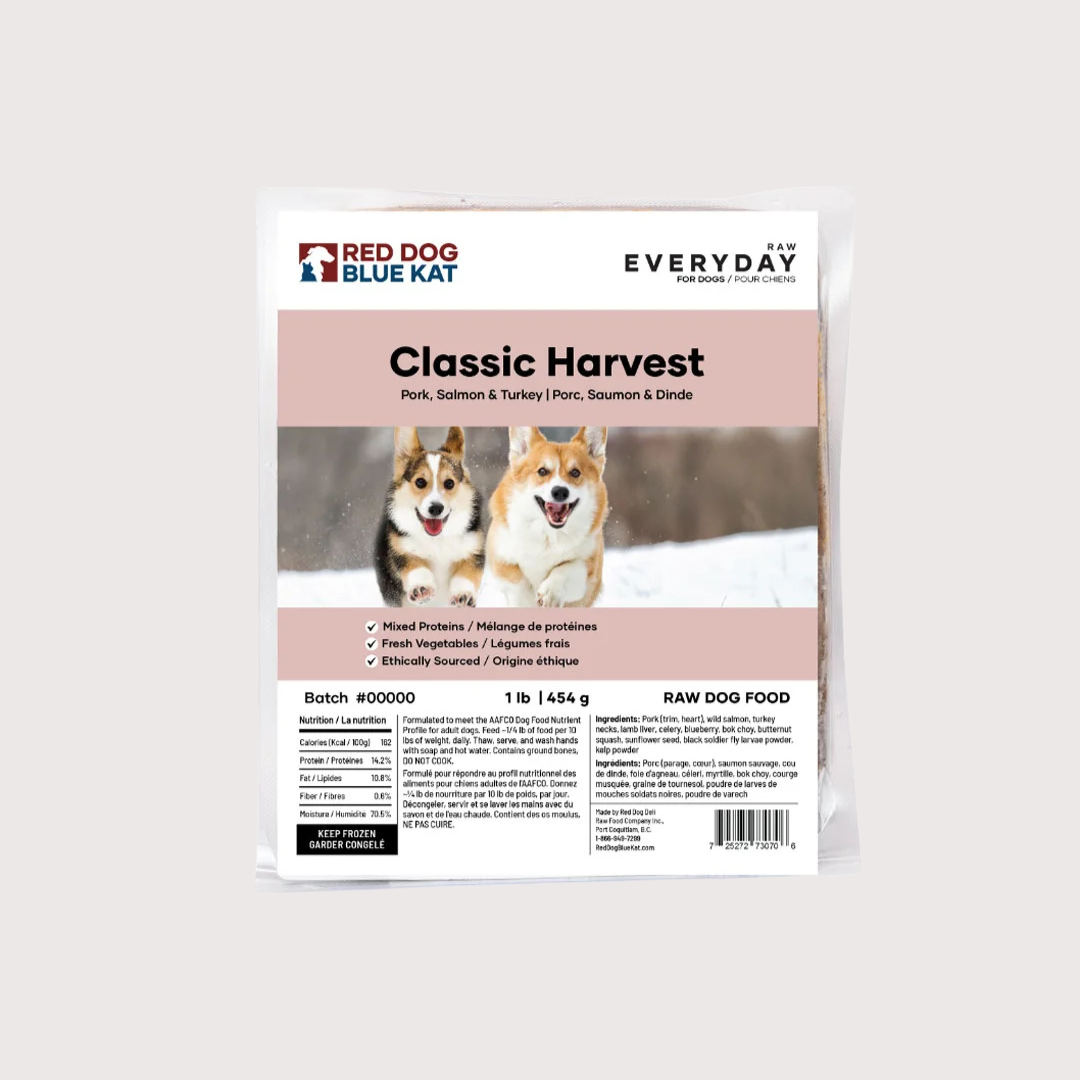 RDBK EVERYDAY 急凍生肉狗糧｜Classic Harvest 豬肉/ 魚/ 火雞