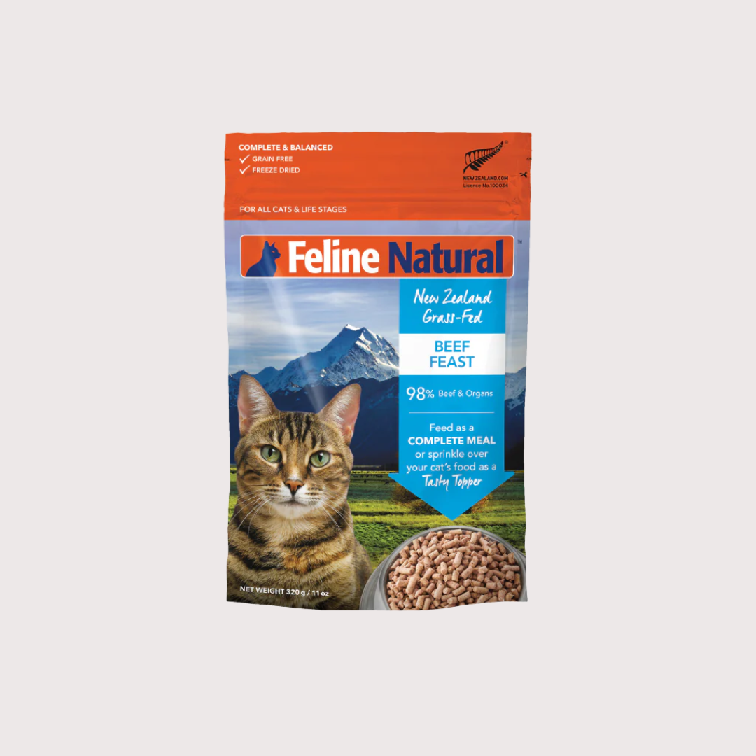 F9 Feline Natural 單一蛋白 凍乾生肉貓糧 - 牛肉盛宴, 320g