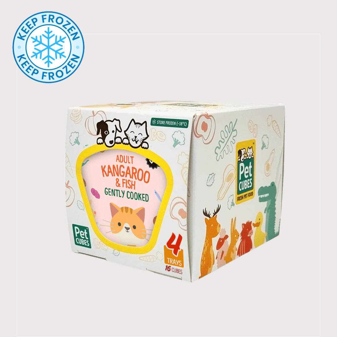 PetCubes 急凍輕煮鮮食貓糧｜Kangaroo & Fish 袋鼠 & 魚