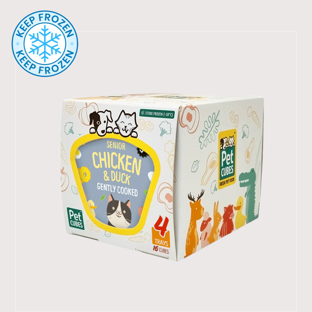PetCubes 急凍輕煮鮮食老貓糧｜Chicken & Duck 雞肉 & 鴨肉