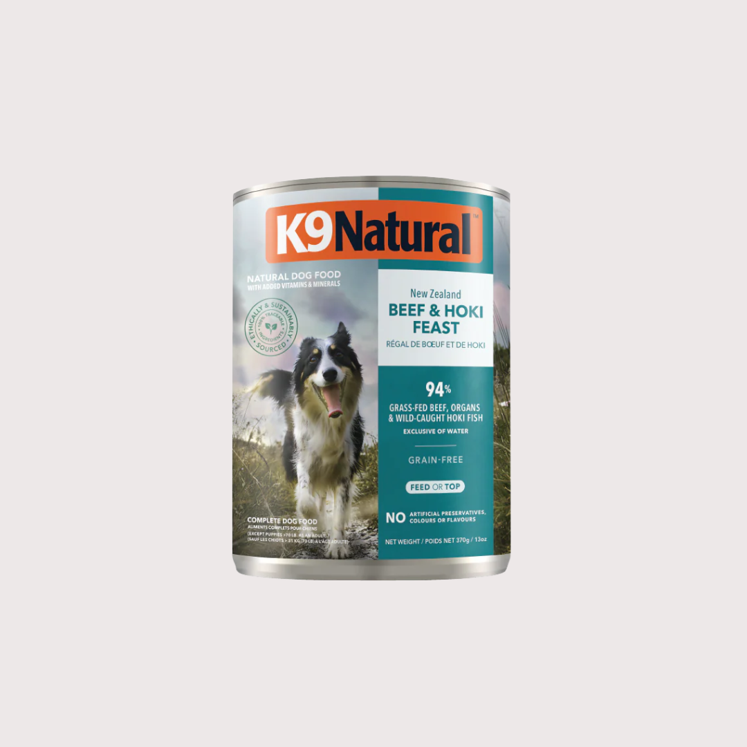 K9 Natural 牛肉 & 藍尖尾鱈魚主食罐｜犬用