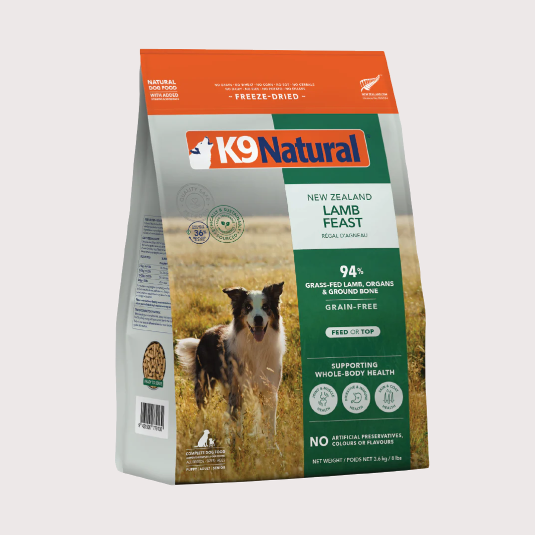 K9 Natural 凍乾生肉狗糧 - 羊肉盛宴 (500g, 1.8kg, 3.6kg)