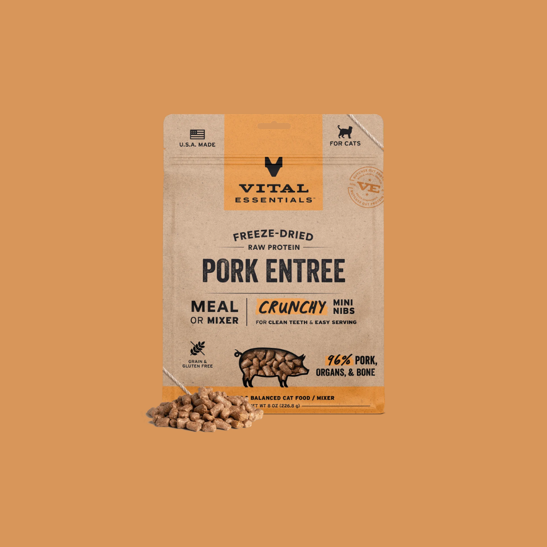 Vital Essentials 凍乾生肉貓糧｜迷你肉粒｜豬肉