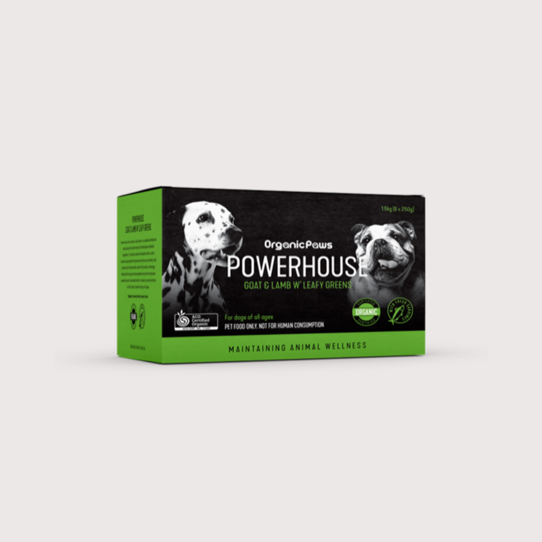 POWERHOUSE 急凍生肉狗糧|有機認證羊山羊肉&羊肉配方 (250gm x 6)