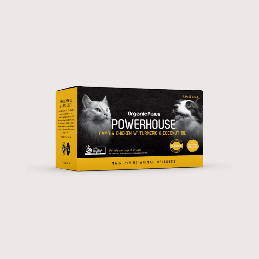 POWERHOUSE 急凍生肉貓狗糧|有機認證羊肉&雞肉配方 (250gm x 6)