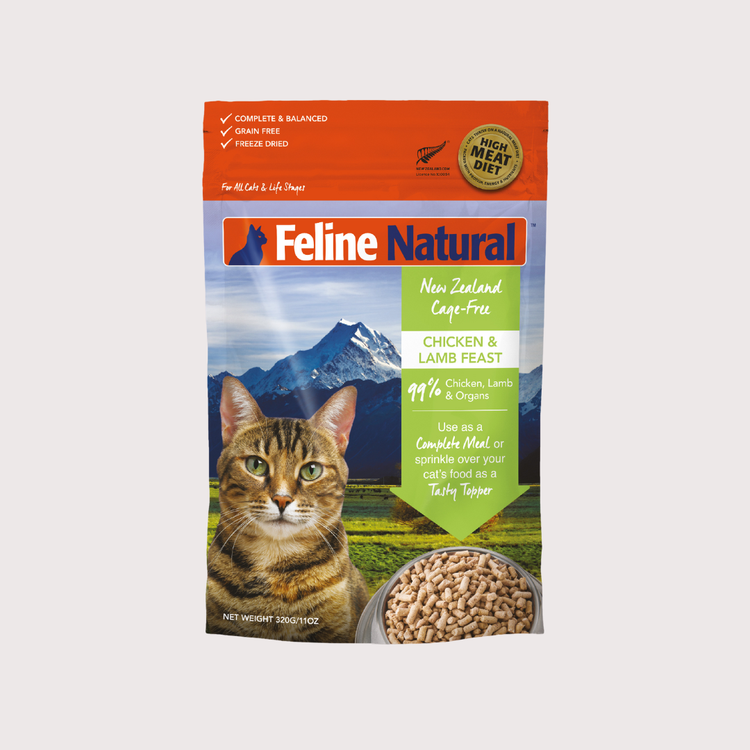 〖新包裝+新配方〗F9 Feline Natural 凍乾貓糧 - 雞肉 & 羊肉盛宴 (320g, 800g)