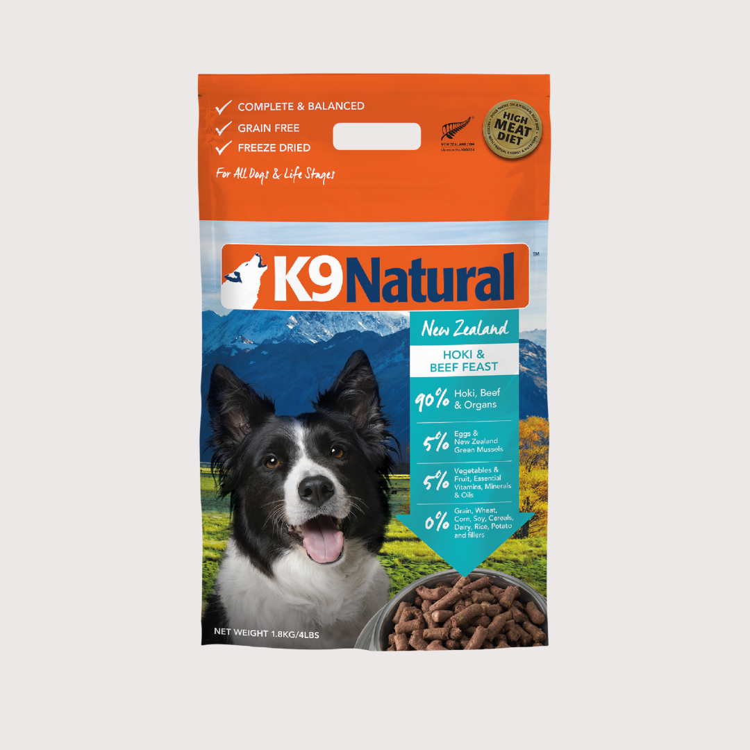 K9 Natural 凍乾生肉狗糧 - 牛肉藍尖尾鱈魚盛宴 (500g, 1.8kg, 3.6kg)